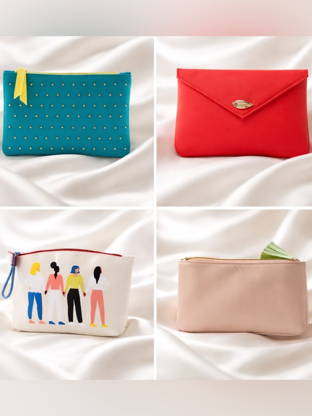 NEW IPSY Lot of 4 Cosmetic Makeup Bags Accessories Bag Glam Bag 2020 & 2021